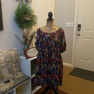 Terra & Sky Blue Red Casual Sundress